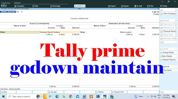 how to use godown in tally prime | godown management in tally prime | godown in tally prime | tally