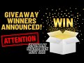 Giveaway Winners Announced! IMPORTANT SCAM INFORMATION MUST WATCH!