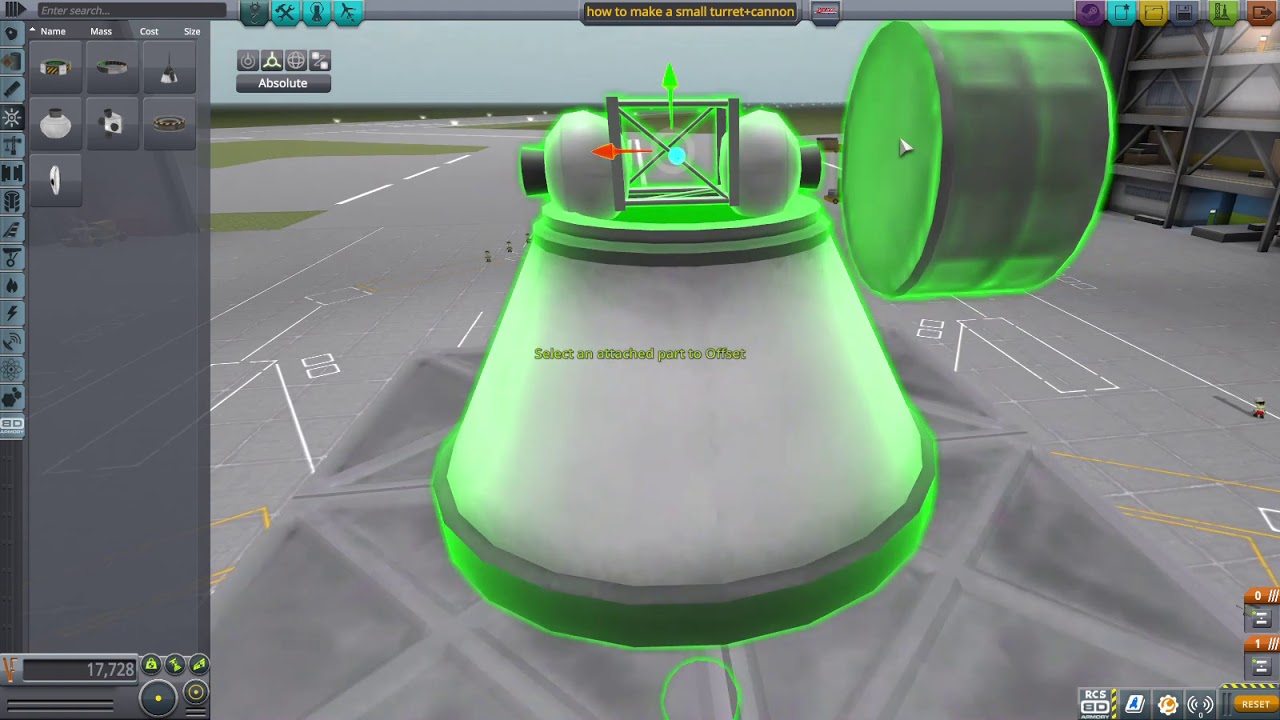 How to make a turret and cannon in stock KSP 