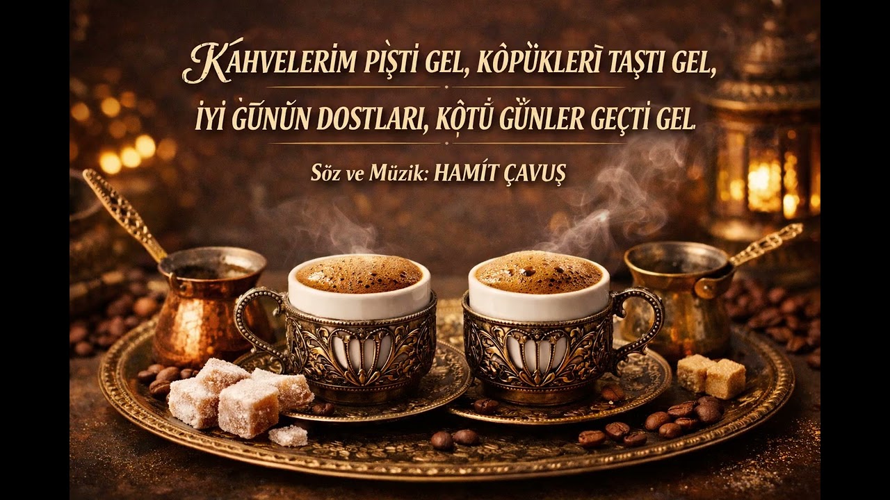 KAHVELERİM PİŞTİ GEL,KÖPÜKLERİ TAŞTI GEL...
