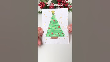 How to easy Draw Christmas Cards 🎄 #shorts