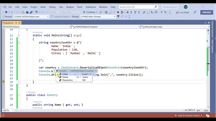 How to convert JSON data to C# objects | Deserialization using Newtonsoft