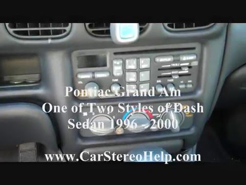 Pontiac Grand Am Stereo Removal and Replacement 1996 2000
