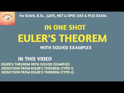 EULER'S THEOREM || IN ONE SHOT || WITH SOLVED EXAMPLES || - YouTube