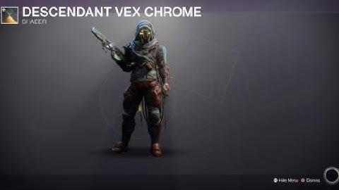 Destiny 2 Hunter with Interlaced armor Ornaments and Descendant Vex Chrome Shader