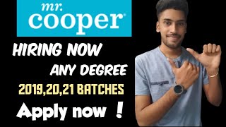 Mr.cooper Hiring now | Off campus 2021 |2019,20,21 Batches | Apply now | Any degree | Tamil