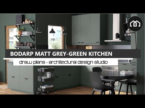 bodarp-grey-green-kitchen---open-welcoming-kitchen-with-a-modern-twist---ikea-kitchens-#shorts