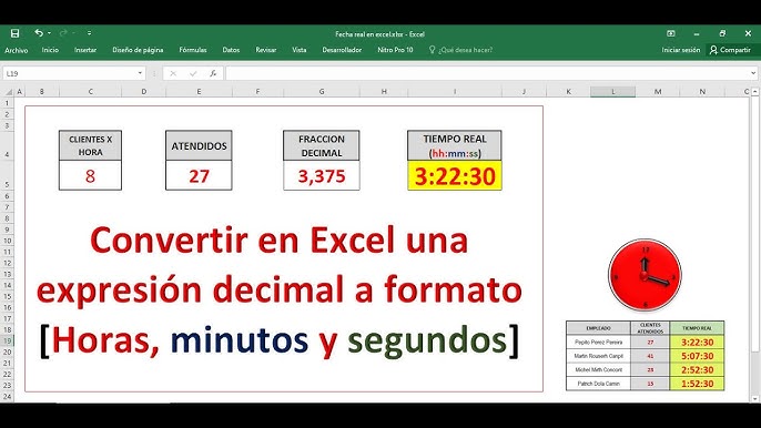 Convertir horas en un número decimal en Excel - YouTube
