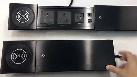 Hidden Multimedia Tabletop Socket Network Desktop Sliding Wire Box With Wireless Charger