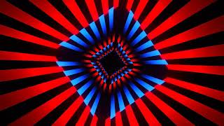 4K Red Blue Hypnotic Tunnel Loop - Silent Optical Illusion Backdrop for Displays