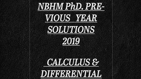 NBHM PhD previous year solutions 2019 Applied Mathematics