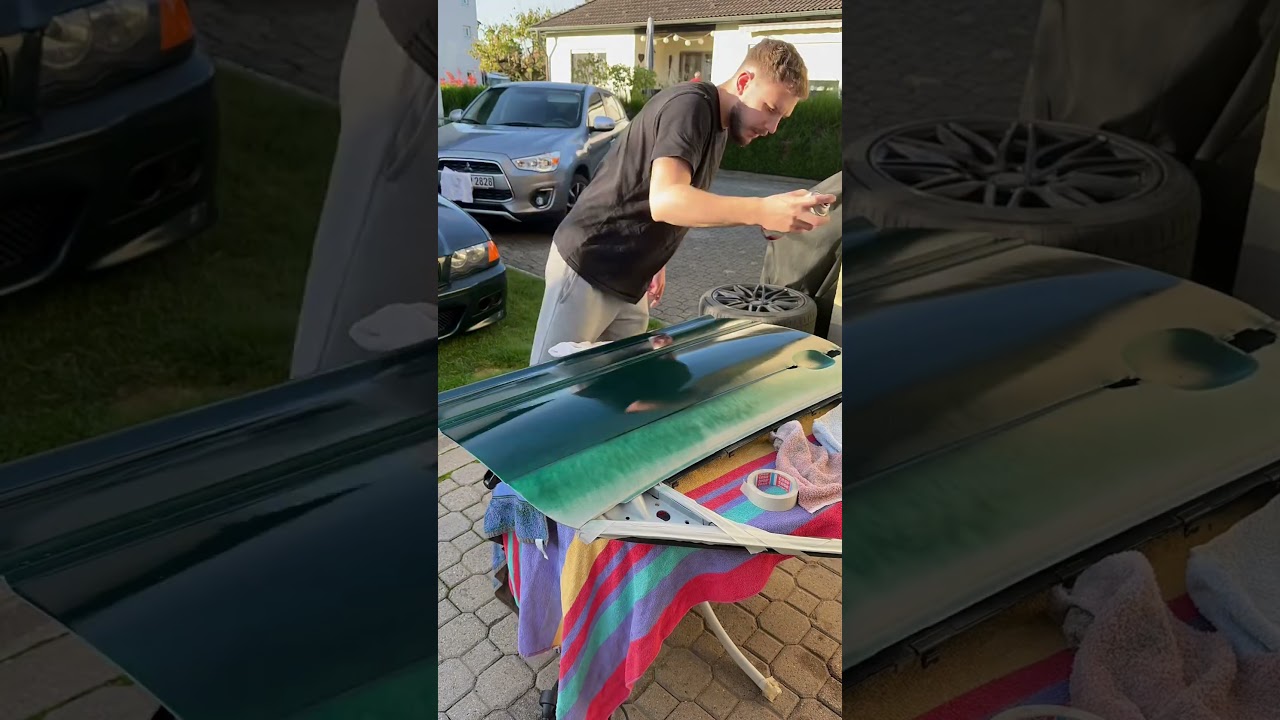 Tür mit Sprühdose lackieren