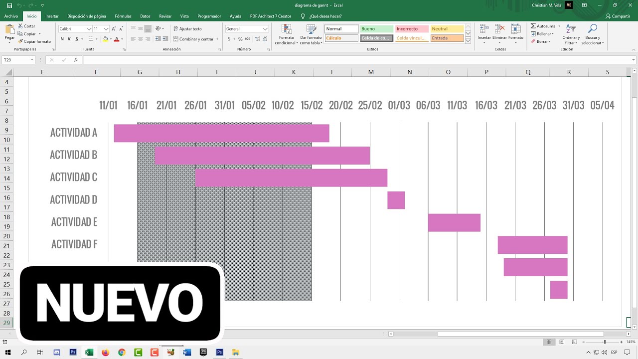 Diagrama De Gantt En Excel