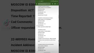 November 13 2022 Moscow Idaho Police Activity Log