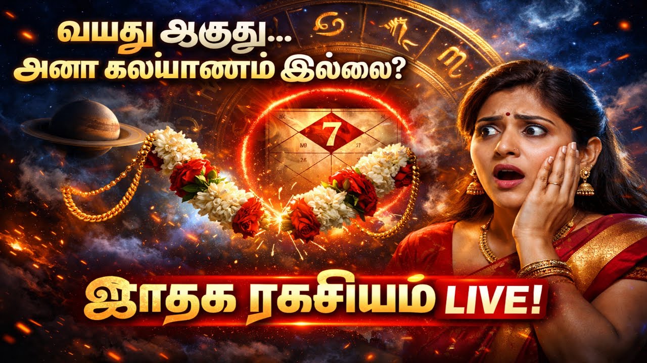 👉 “காலம் கடந்தும் திருமணம் இல்லை ஏன்? | ஜாதக ரகசியங்கள் LIVE விளக்கம்!”