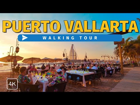 Mexico | Puerto Vallarta Sunset | Coastal Walk 4K