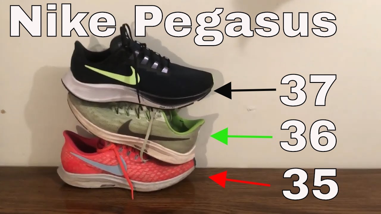 Experto mostrar Fructífero Nike Running Shoe Battle: Pegasus 35 vs Pegasus 36 vs Pegasus 37 - YouTube