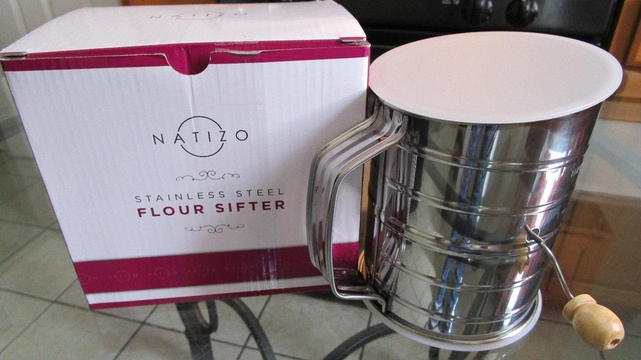  Natizo Stainless Steel 3-Cup Flour Sifter - Lid and Bottom  Cover - No More Mess In Your Kitchen : Home & Kitchen