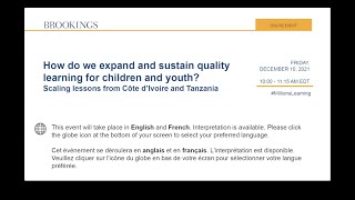 How do we expand and sustain quality learning for children and youth?