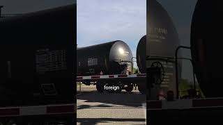 Massive Oil Tanker Train Passing 🚆🔥 | Long Freight Train Canada #shorts #train #railfan #longtrain