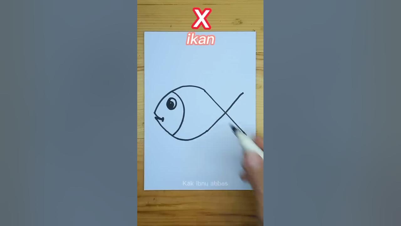 Menggambar ikan dari huruf X