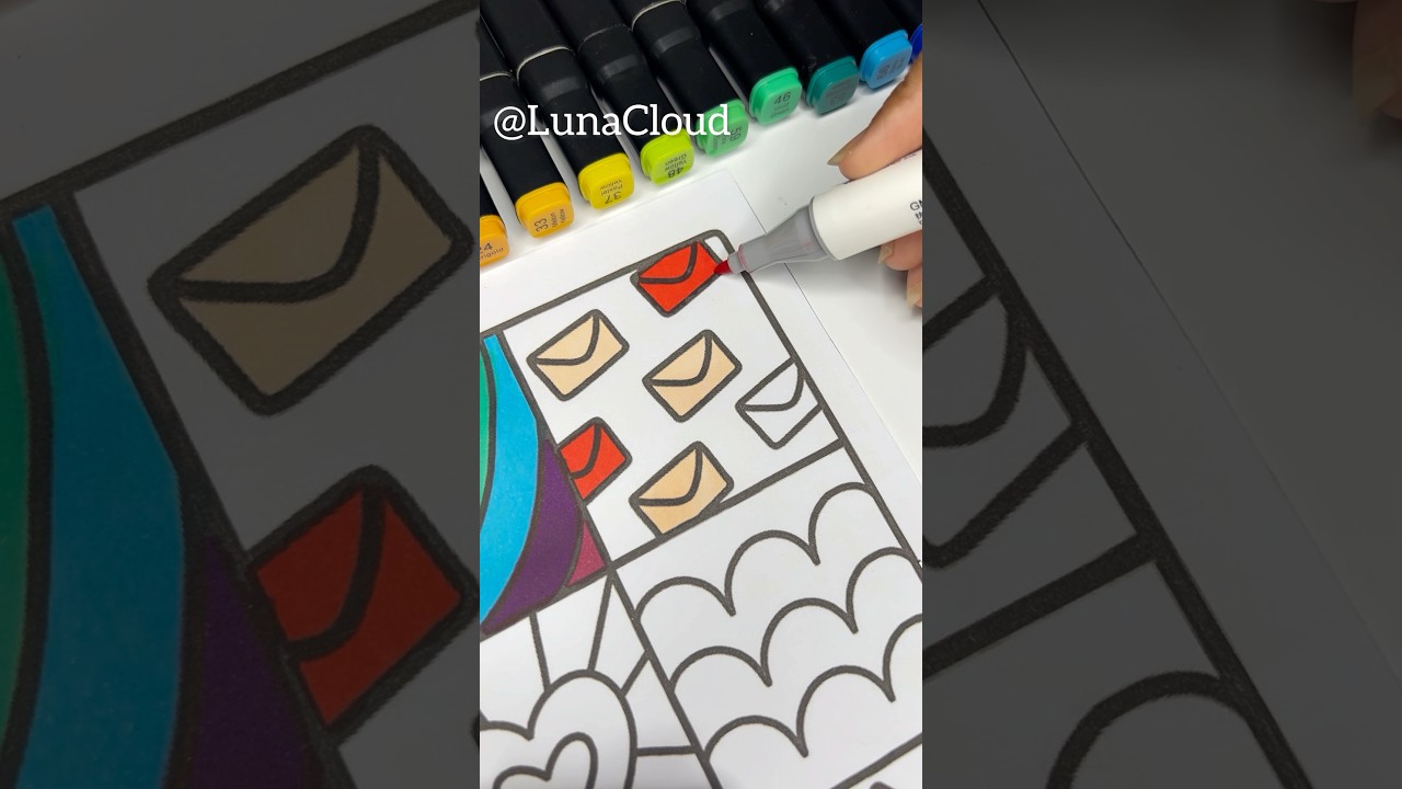 Coloring Cute Envelopes 💌|LunaCloud|LunaCloudbyAJ