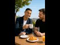 Ronaldo and Messi setting together and enjoying #ronaldo #shorts