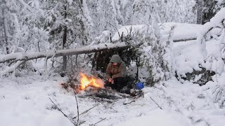 Caught in a Storm - Winter Bushraft in Snowstorm - Bushcraft trip