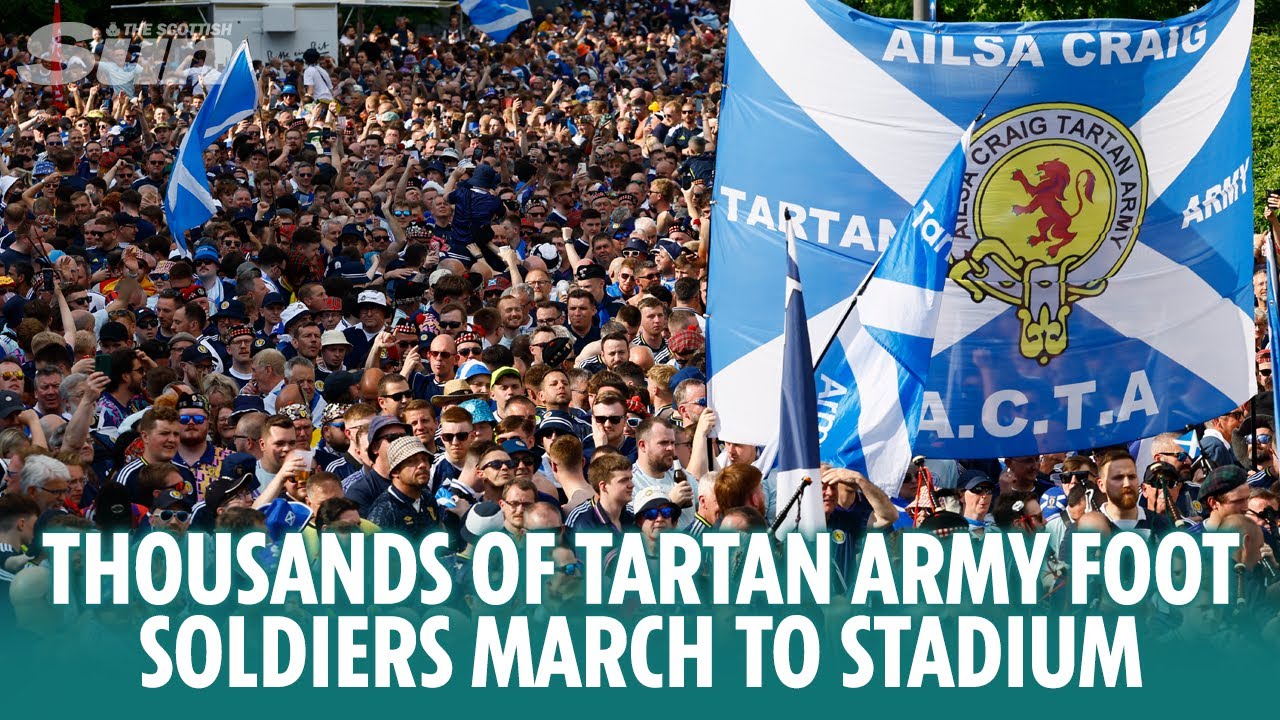 Thousands of Tartan Army foot soldiers shake up Cologne as they march to stadium