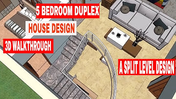 split level 5 bedroom duplex house designs split level house tour  3d walkthrough