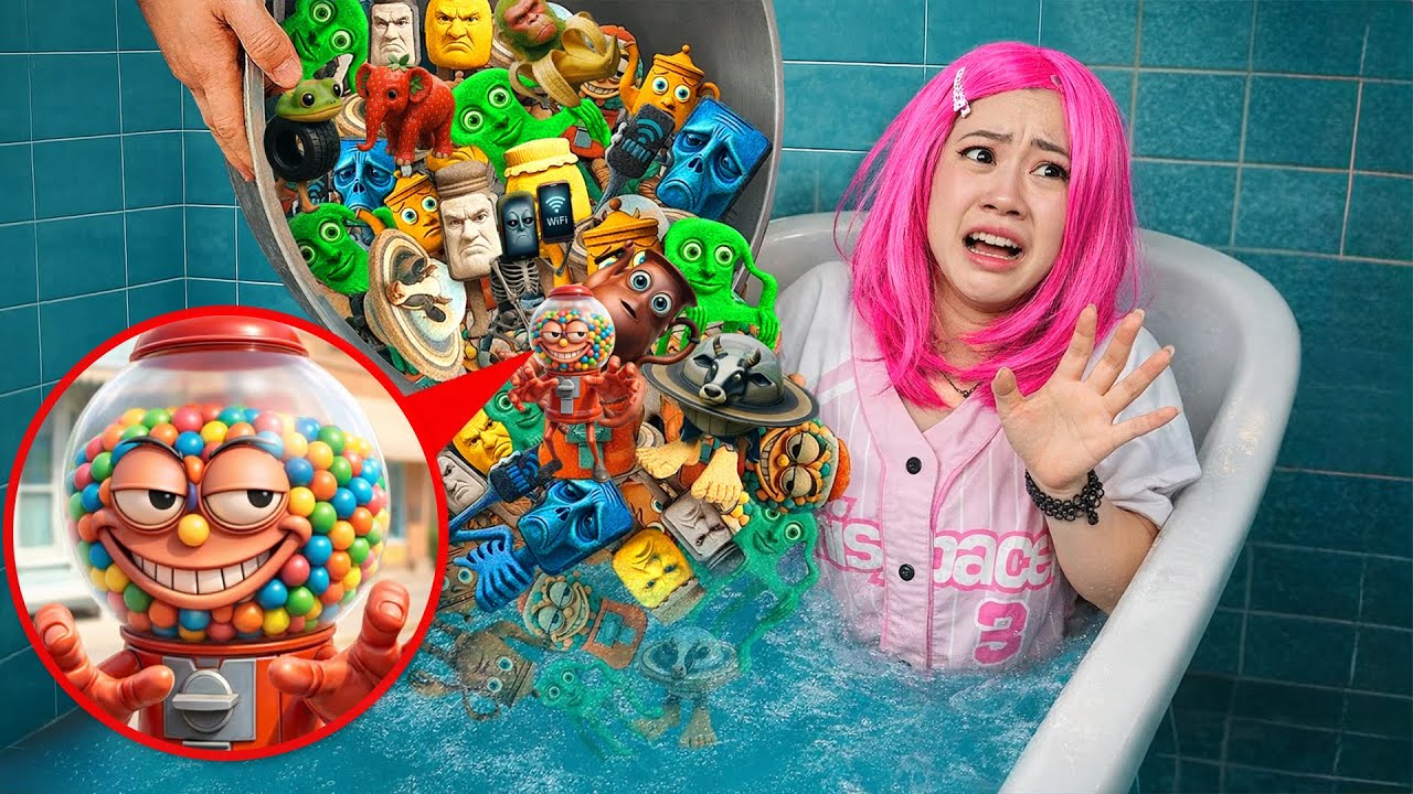 SERIOUSLY? I threw BRAINROT bombs into the bath KURKUR, POT HOTSPOT, Bicicleteira!