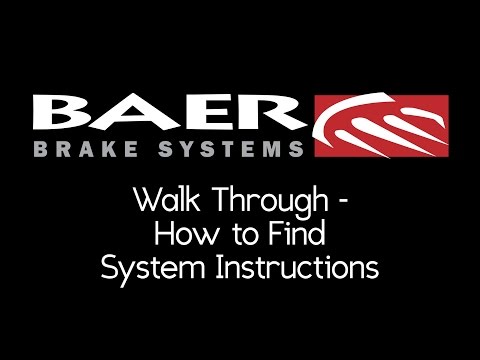 How To Find Instructions To Install Brake System - Baer Brakes