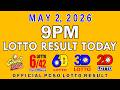 9pm Lotto Result Today May 2 2026 PCSO