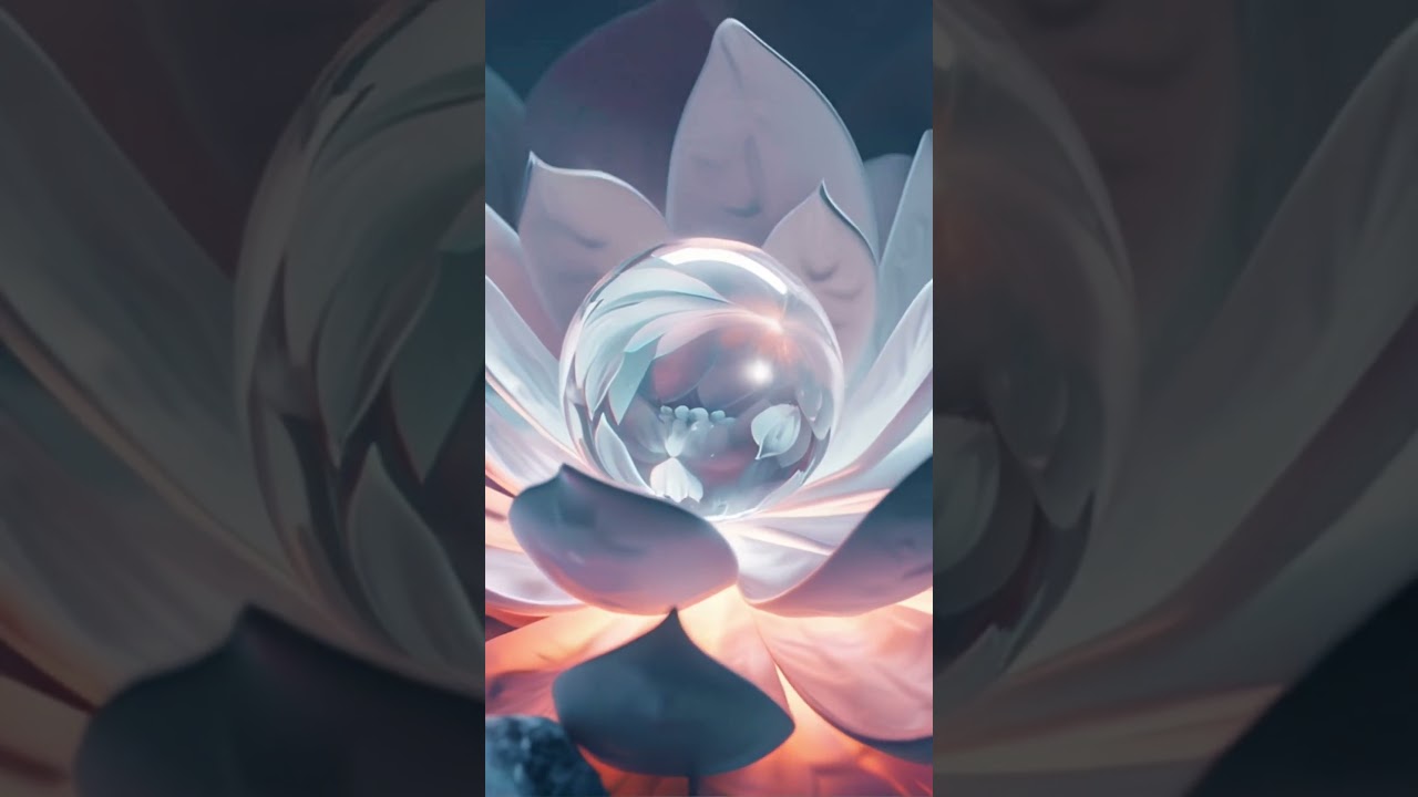 Orbital Bloom – Floating petals of light around a crystal orb 