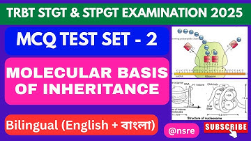 Molecular Basis of Inheritance | MCQ Test Set 2 with Solution & Expl. | NEET | STGT | STPGT | TBJEE