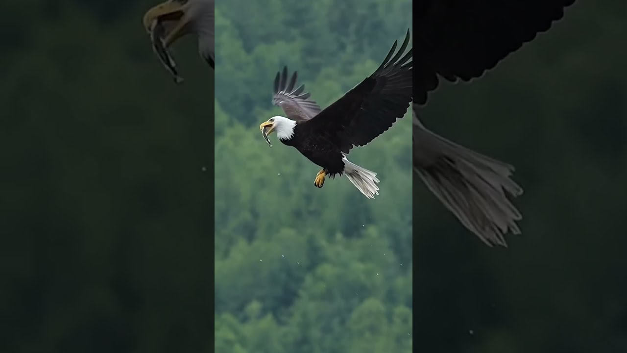 Bald Eagle Catches And Eats Fish Midair Mark Smith Photography