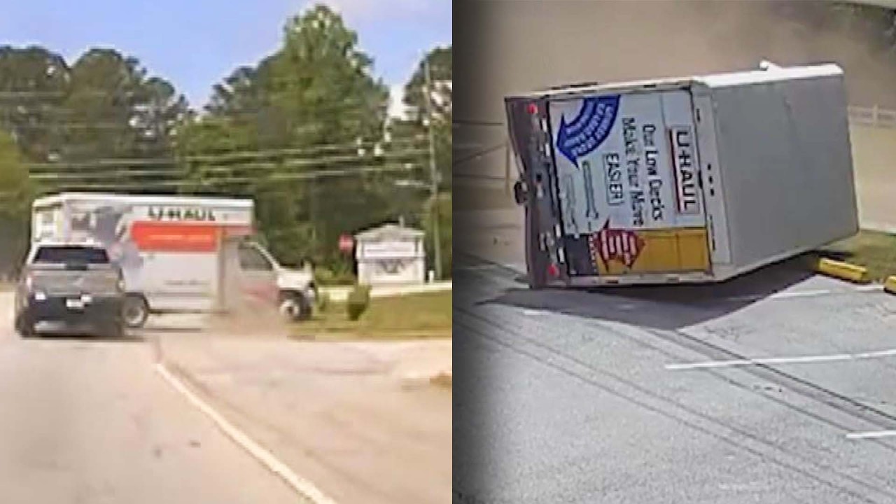 U-Haul Truck Chase Ends When PIT Maneuver By Deputy Tips It Over