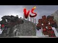 robot transformer  vs monster golem ravager  battle - mineсraft animation