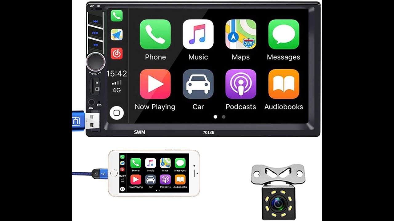 Hikity Touchscreen Radio de Coche Apple Carplay 1 DIN Autoradio