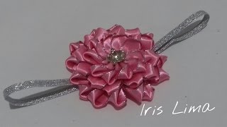 Como fazer flor de fita parte 2 / DIY , TUTORIAL, PAP By Iris Lima