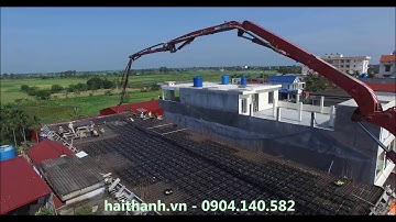 SÀN PHẲNG KHÔNG DẦM TBOX - Flycam quá trình đổ bê tông  sàn vượt nhịp 14m