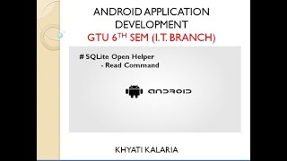 SQLite Open Helper | Read Command