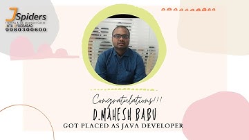 CONGRATULATIONS D. MAHESH BABU PLACED AS JAVA DEVELOPER