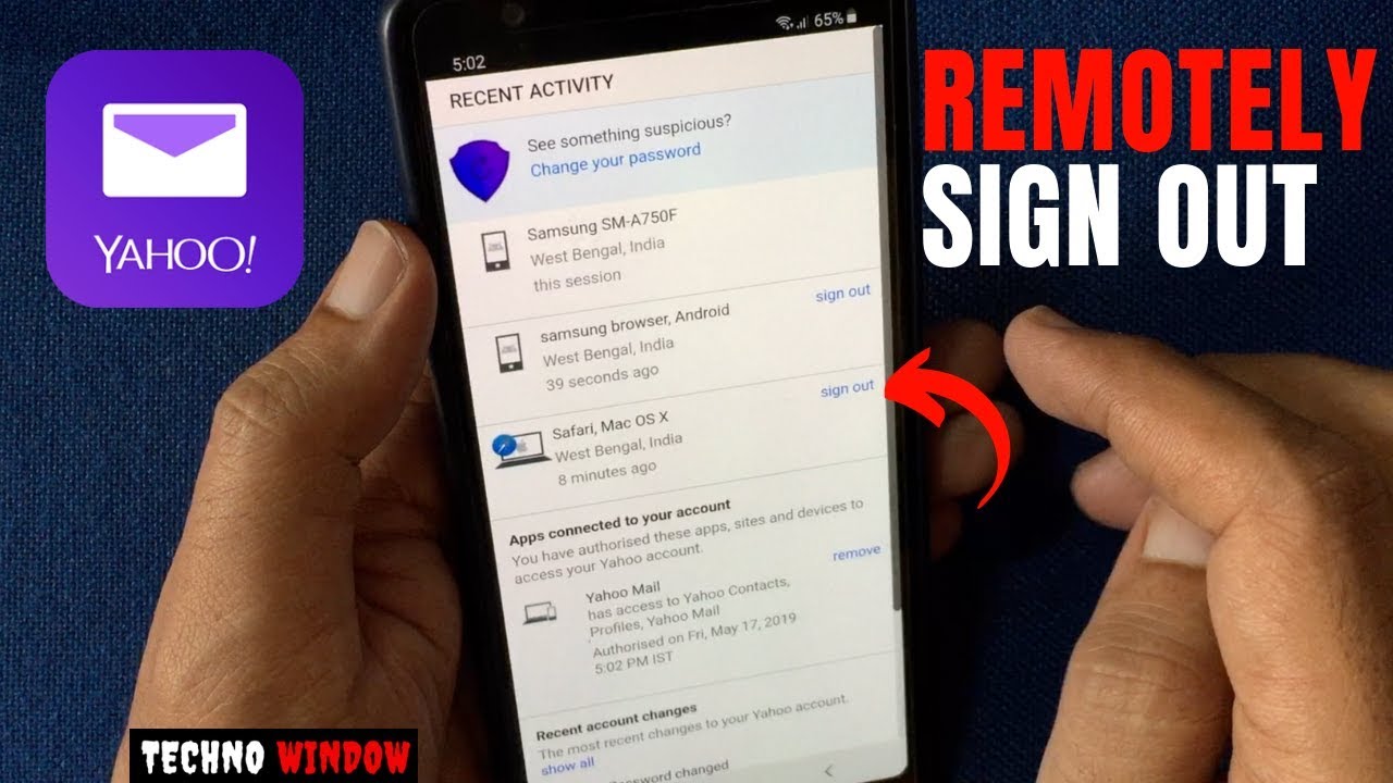 how to sign out of yahoo mail on iphone 8