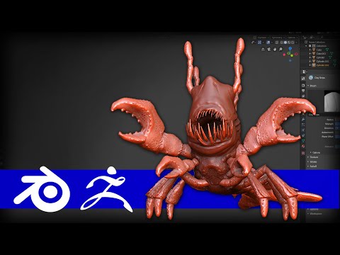 Shark Crab: Sculpting Complex Models Inside Blender