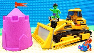 Truck Bulldozer Harvester vs Kinetic Sand