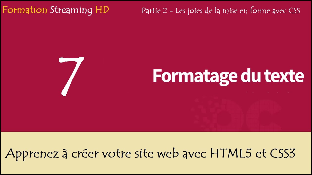 Formation [openclassrooms] HTML5 et CSS3 #7 - YouTube