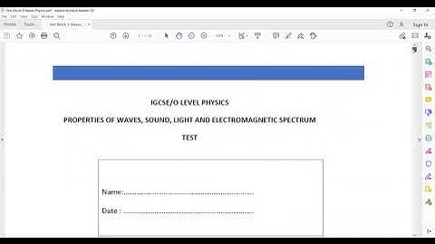 Cambridge IGCSE Physics Block 3 Wave Test discussion part b