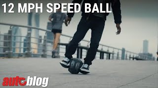 A self-balancing rideable ball