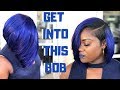 Blue Layered | Quick weave bob tutorial